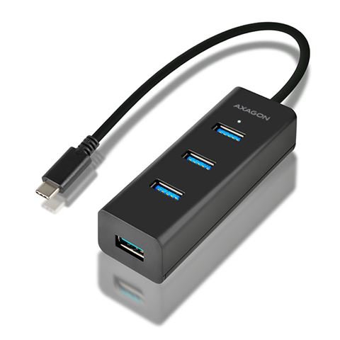 AXAGON HUE-S2C USB-C 3.0-4xUSB 3.0 Type-A Hub,MicroUSB Charging