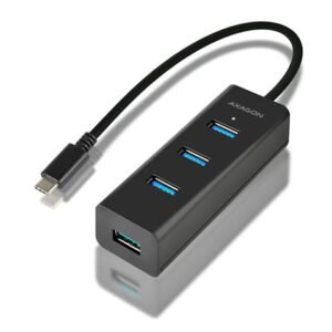 AXAGON HUE-S2C USB-C 3.0-4xUSB 3.0 Type-A Hub,MicroUSB Charging