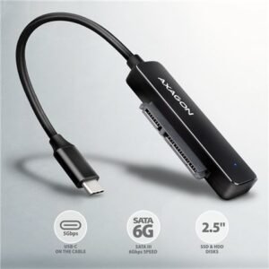 HDD DOD Ladica 2.5" SATA -> USB3.2, Black, ADSA-FP2C, AXA