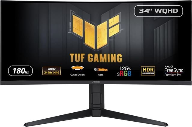 MON 34 AS VG34VQL3A TUF Gaming Curved 180Hz Curved VA DP HAS
