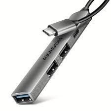 USB HUB Mini 4x USB3.2 Gen1, HUE-STC, 12cm USB-C kabel, AXA