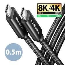 CC USB-C  USB-C 4 GEN 3x2, 0.5m, Crna, BUCM4X-CM05AB, AXA