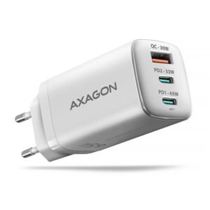 AXAGON ACU-DPQ65W zidni punjač 1xUSB-A QC4, 2xUSB-C PD 33/65W, bijeli