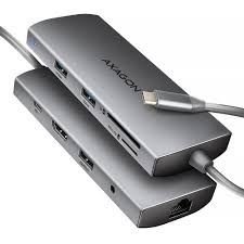 USB HUB AXAGON HMC-8HLSA, 3x USB3.2 Gen 2, HDMI, GLAN, SD/microSD